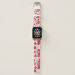 Vintage Freehand Strawberry Watercolor Pattern Apple Watch Band