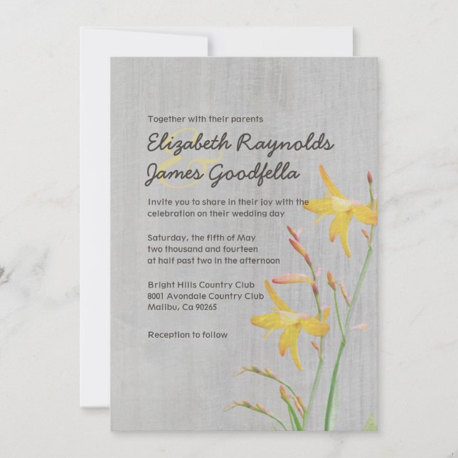Vintage Freesia Wedding Invitations (Front)