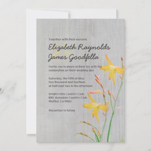 Vintage Freesia Wedding Invitations