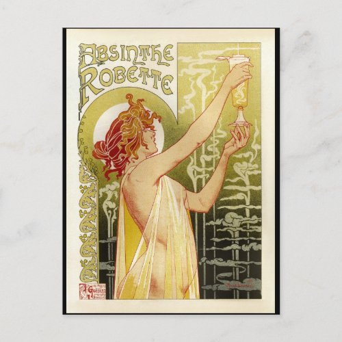 Vintage French Absinthe Advertisement Postcard