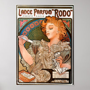 Vintage French Ad Art Nouveau Lance Parfum Rodo Poster