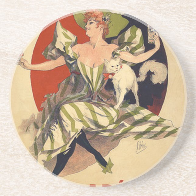 Vintage French Advertisement Coaster (Front)