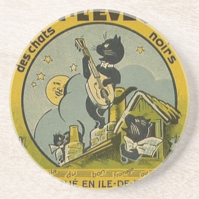 Vintage French Advertisement Drink Coaster (Front)