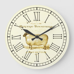 Vintage French Advertisement Sheep Large Clock