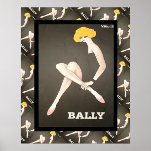 Vintage French advertising, Bally shoes Poster