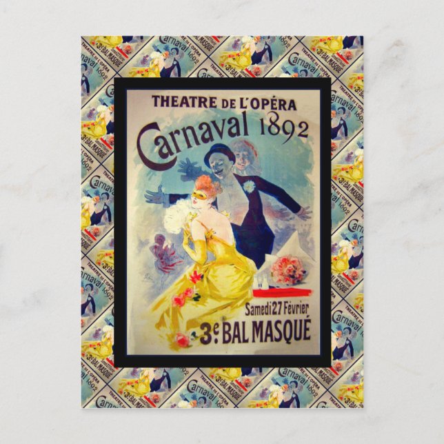 Vintage French advertising, Carnival 1892 Postcard (Front)