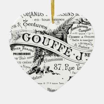 Vintage French Advertising Typography Ceramic Ornament by VintageImagesOnline at Zazzle