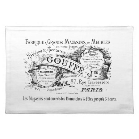 Vintage French Advertising Typography Placemat