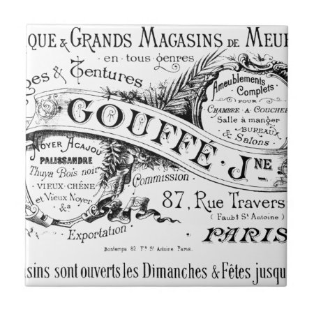 Vintage French Advertising Typography Tile