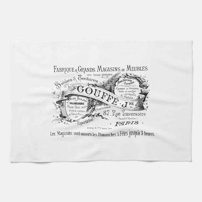 vintage french advertising typography towel (Horizontal)