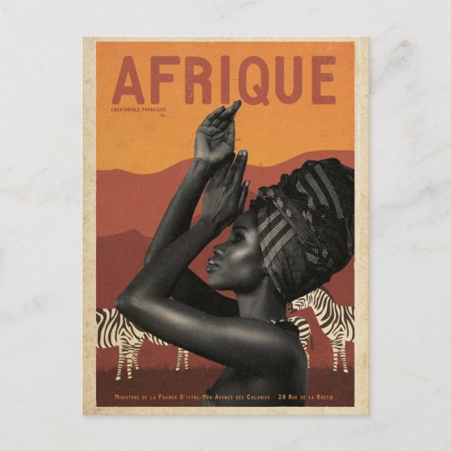 Vintage French Africa travel  Postcard (Front)