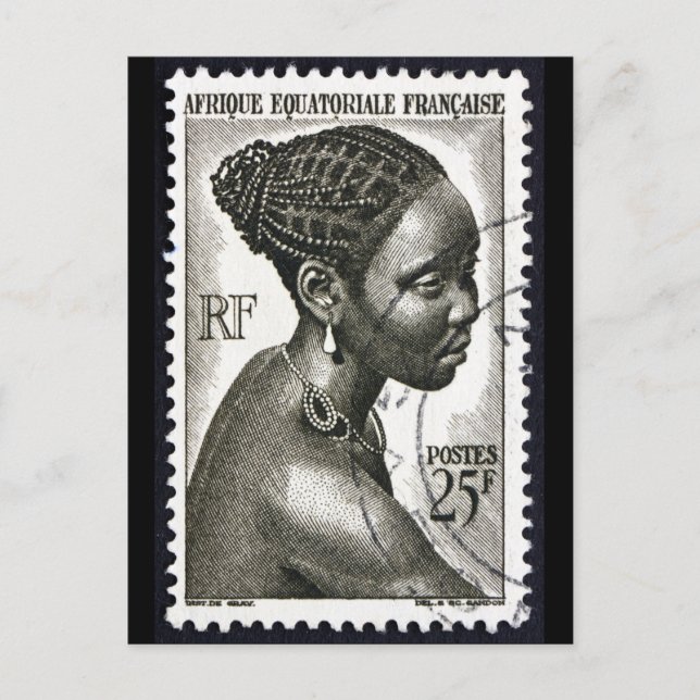 Vintage French African Woman Travel Postcard (Front)