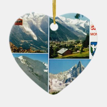 Vintage French Alps  Chamonix Mt Blanc Ceramic Ornament by Franceimages at Zazzle