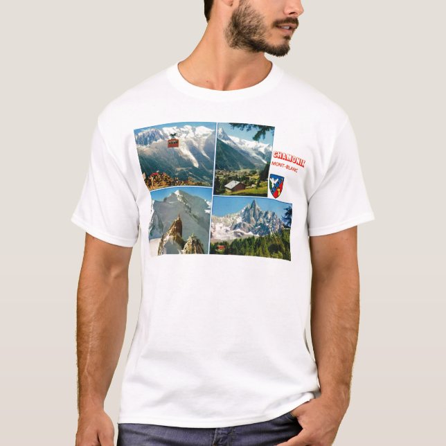 Vintage French Alps, Chamonix Mt Blanc T-Shirt (Front)