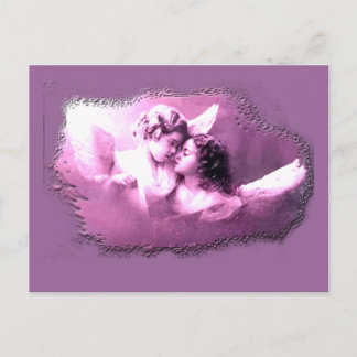 Vintage French Angels Designs Postcard