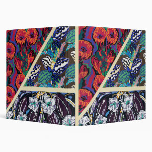 Vintage French Art Deco Geometric Floral Patterns 3 Ring Binder