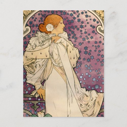 Vintage French Art Nouveau Lady of the Camelias Postcard