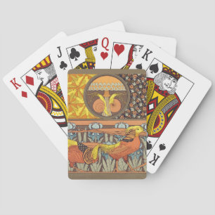 Vintage French Art Nouveau Nature Bird Pattern Poker Cards