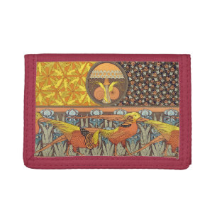 Vintage French Art Nouveau Nature Bird Pattern Tri-fold Wallet