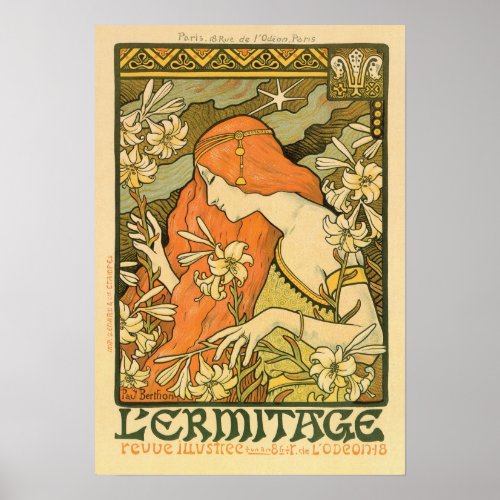Vintage French Art Nouveau Poster Print