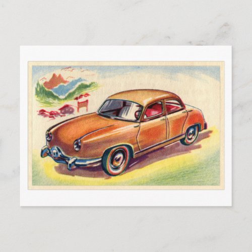 Vintage French Automobile 1954 Panhard Dyna Postcard