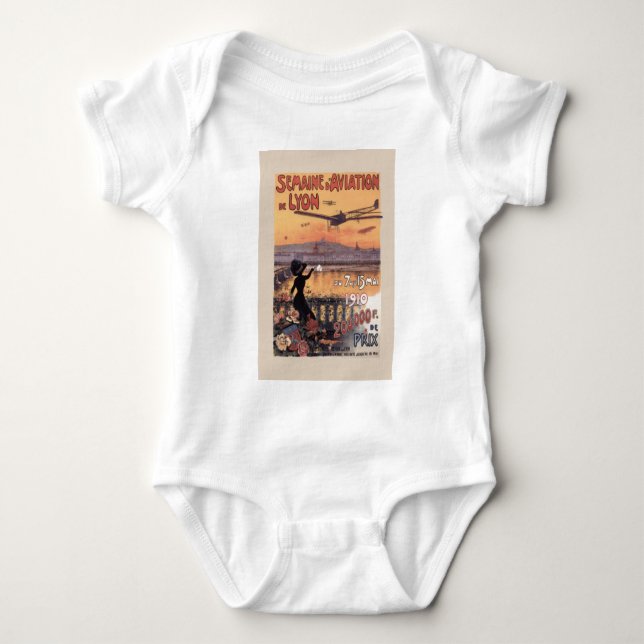 Vintage French Aviation Baby Bodysuit (Front)