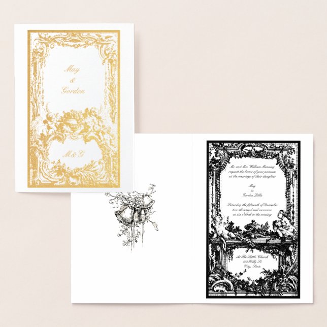 Vintage French Baroque Rococo Ornate Foil Card (Display)