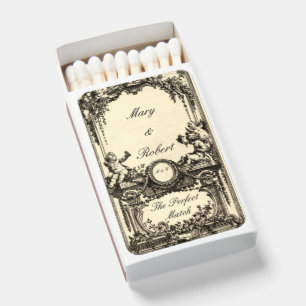 Vintage French Baroque Rococo Wedding Invitations Matchboxes