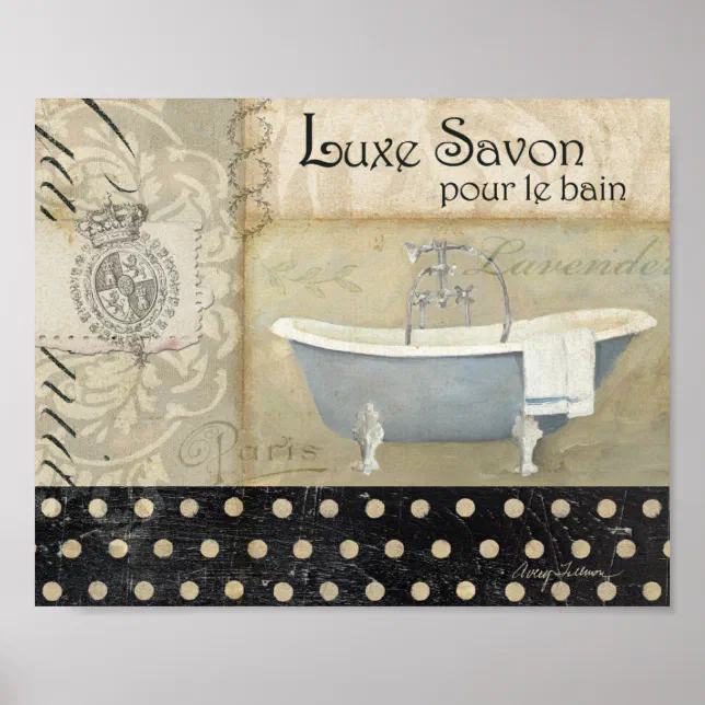 Vintage French Bath Poster | Zazzle