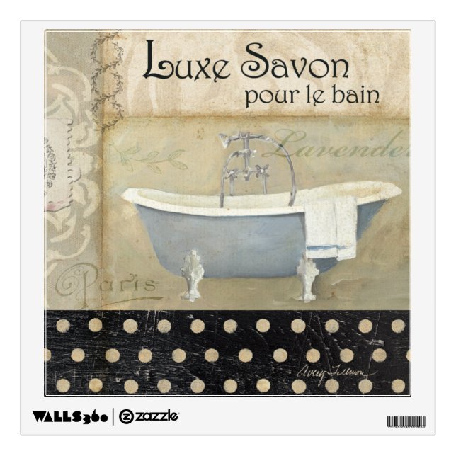 Vintage French Bath Wall Sticker (Front)