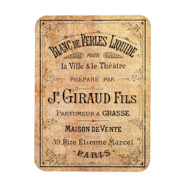Vintage French beauty label Magnet (Vertical)