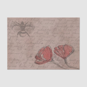 vintage french bee decoupage tissue paper