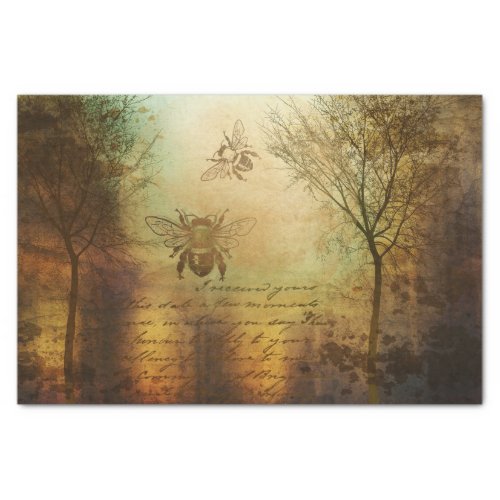 Vintage French Bee in The woods Tissue Paper
