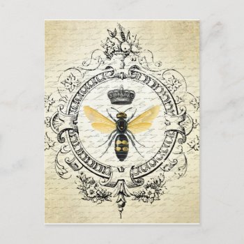 Vintage French Bee Postcard by GIFTSBYHEATHERMYERS at Zazzle