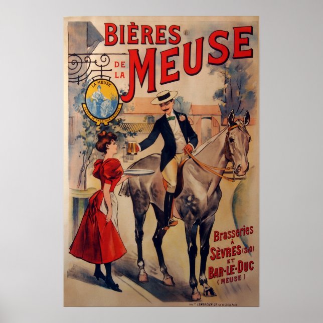 Vintage French Beer Advertisement Poster (Front)