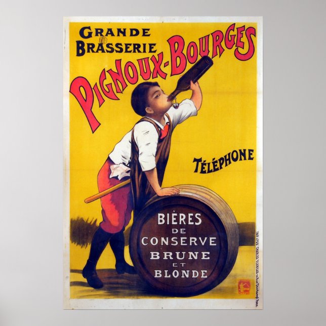 Vintage French Beer Advertisement Poster (Front)