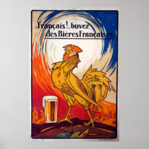 Vintage French Beer Advertisment Poster