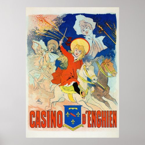 Vintage French Belle poque Chret Casino ad Poster