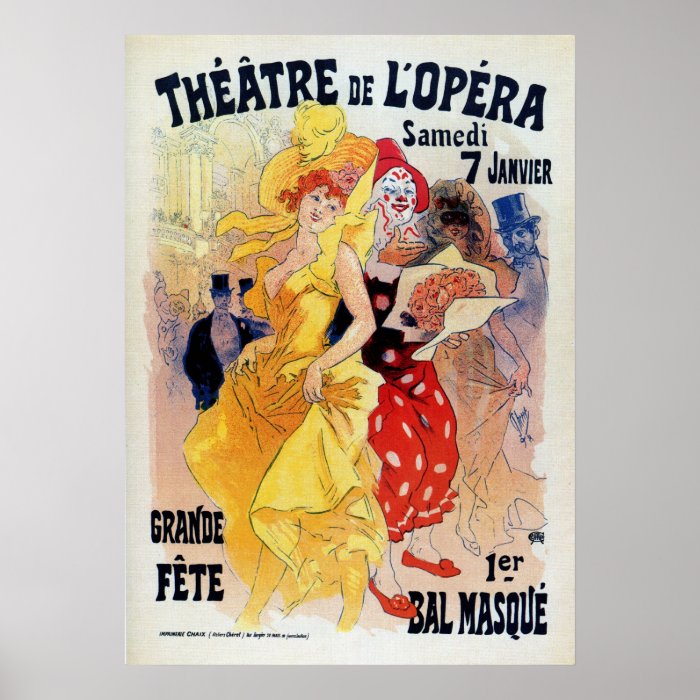 Vintage French belle époque masquerade ball ad Posters