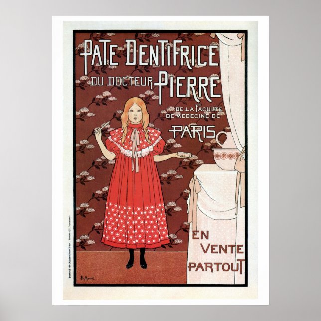 Vintage French Belle epoque toothpaste ad Poster (Front)