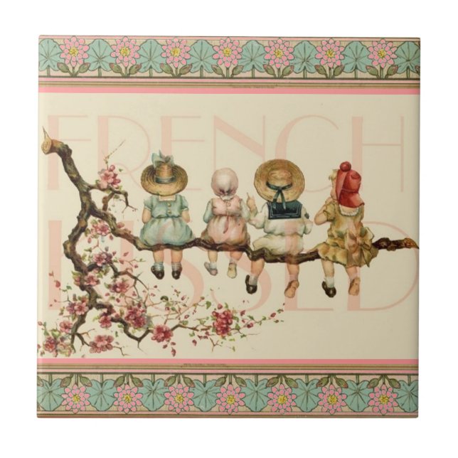 Vintage French Best Friend's Tile (Front)