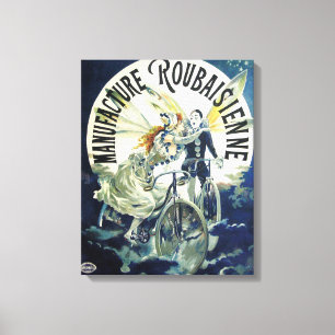 Vintage French Bicycle Advertisement Canvas Print