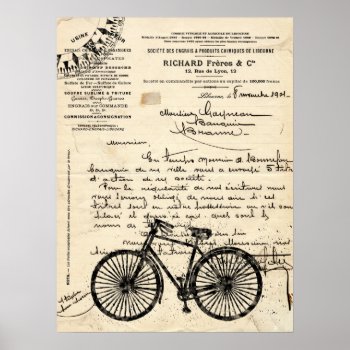 Vintage French Bicycle Poster by kathysprettythings at Zazzle
