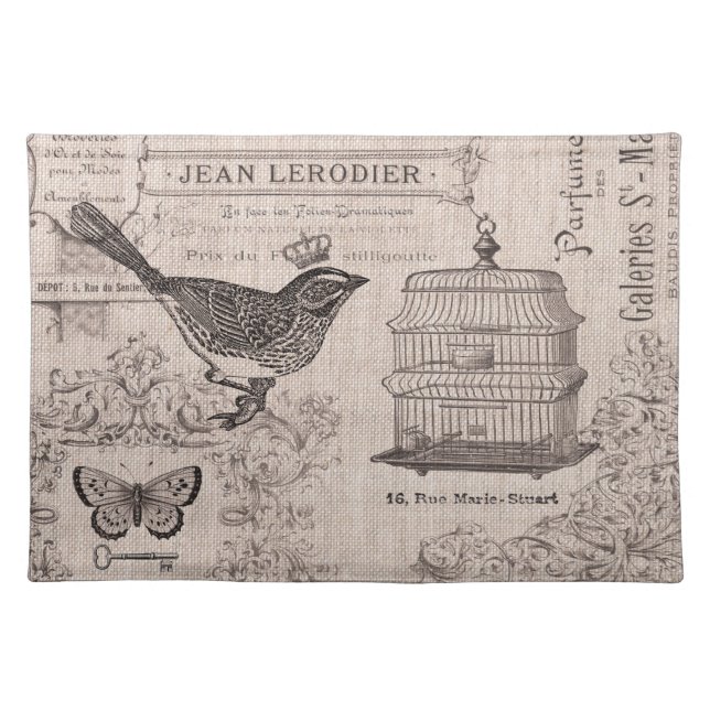 Vintage French Bird placemat (Front)