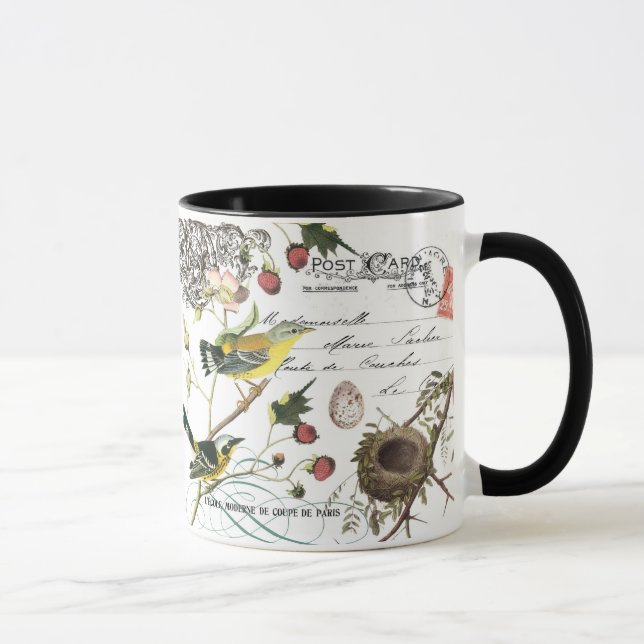 Vintage French Birds coffee mug (Right)