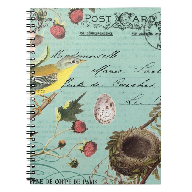 Vintage French Birds notebook (Front)