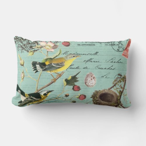 Vintage French Birds pillow