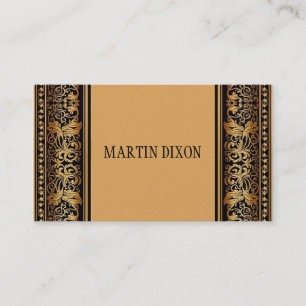 Vintage French Black Gold Modern Calling Business Business Card