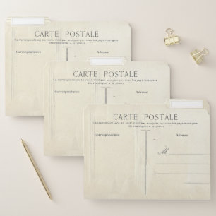 Vintage French Blank Postcard File Folders