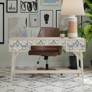 Vintage French Blue Elegant Wood Damask Decoupage Tissue Paper